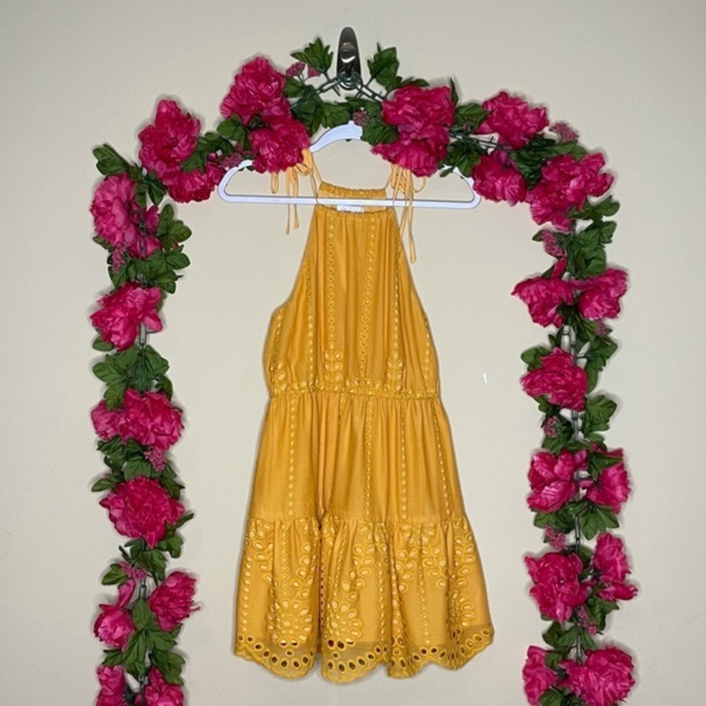 Lovers + Friends Evie Eyelet Lace Mini Dress Sz S - Picture 4 of 14